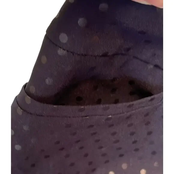 Chico's women's 3, XL Navy Blue Polka Dot Print Pull on Pants Tummy Panel - Picture 5 of 9